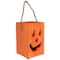 8" Large Orange Wood Jack-O-Lantern Halloween Candle Lantern